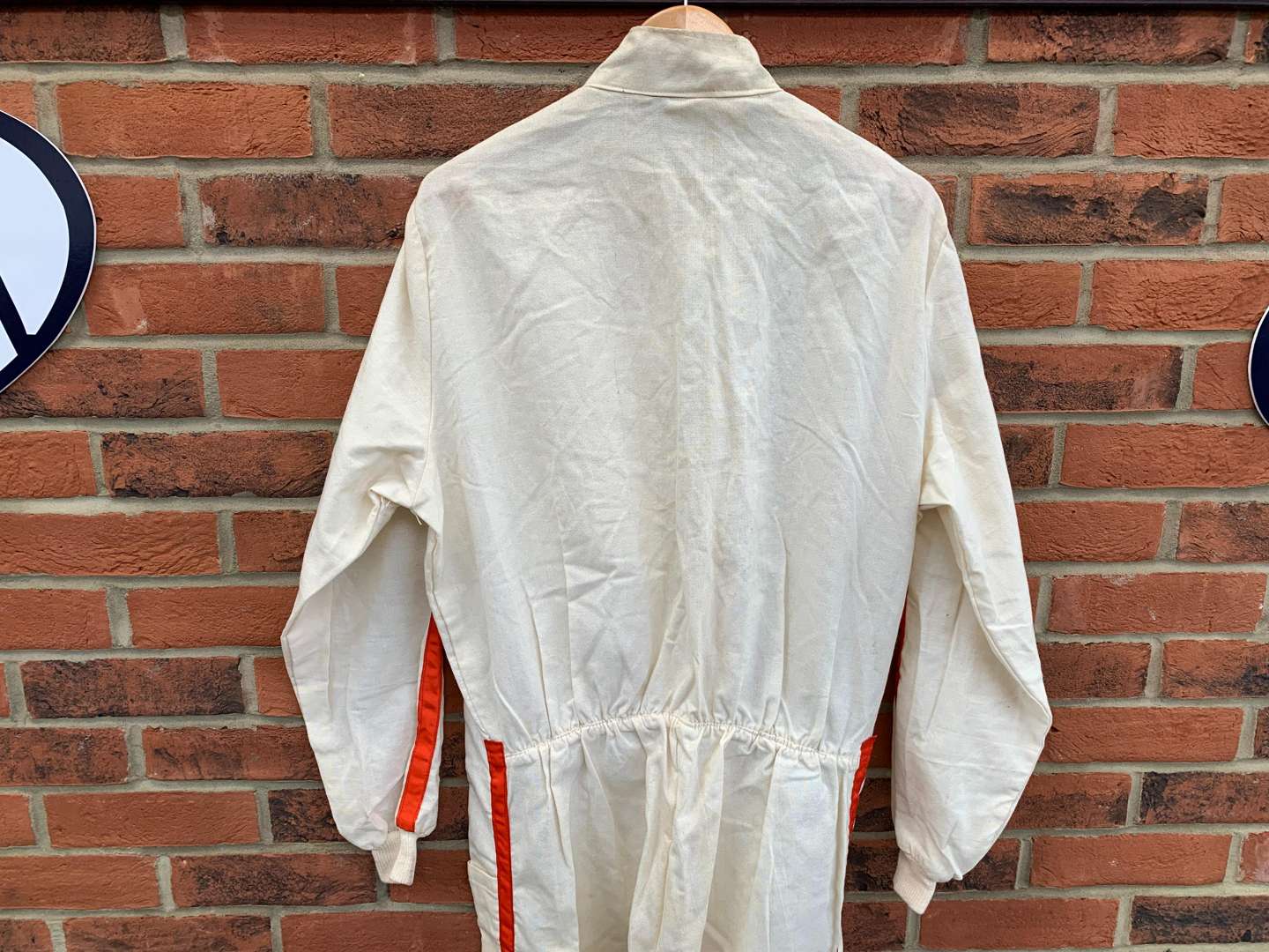 <p>1970's Unused Nomex One Piece Red Stripe Race Suit</p>