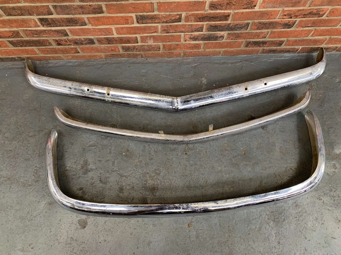 <p>Two Corvair Chrome Bumpers and One Other (3)</p>