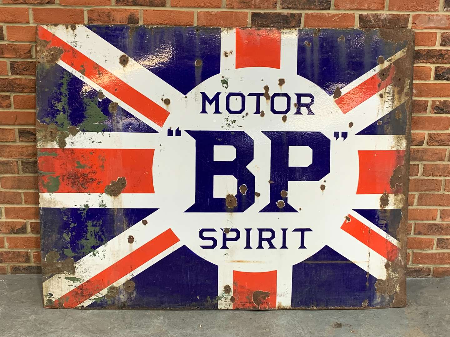 <p>Large BP Motor Spirit Enamel Sign</p>