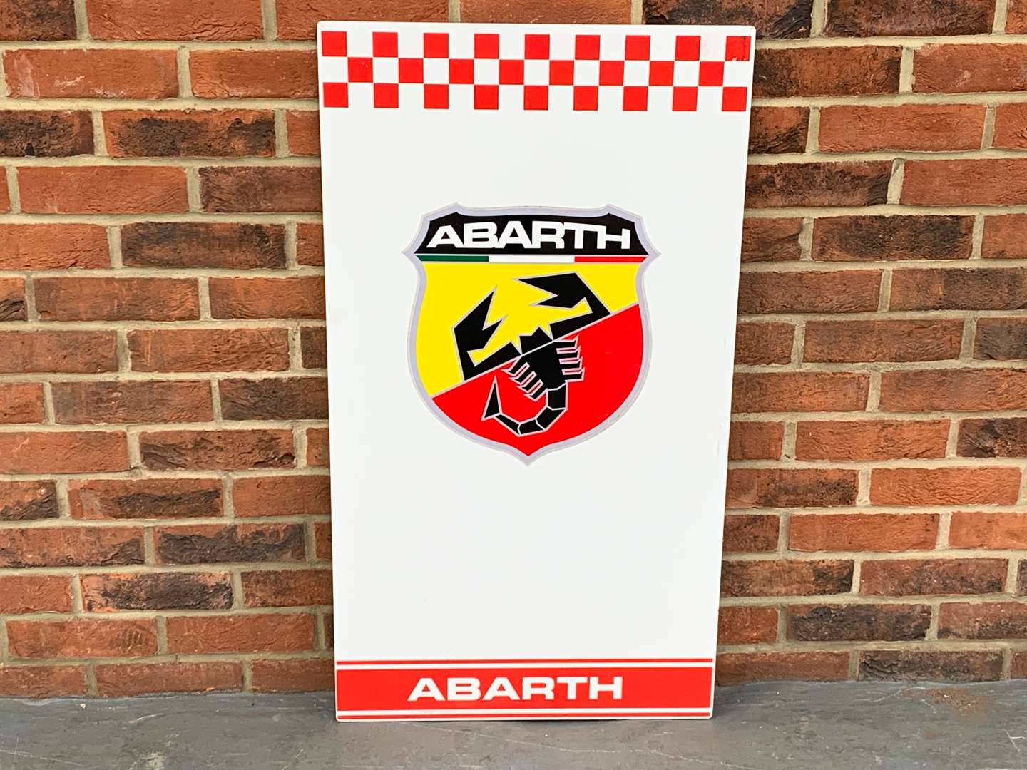 <p>Abarth Sign on Metal Board</p>