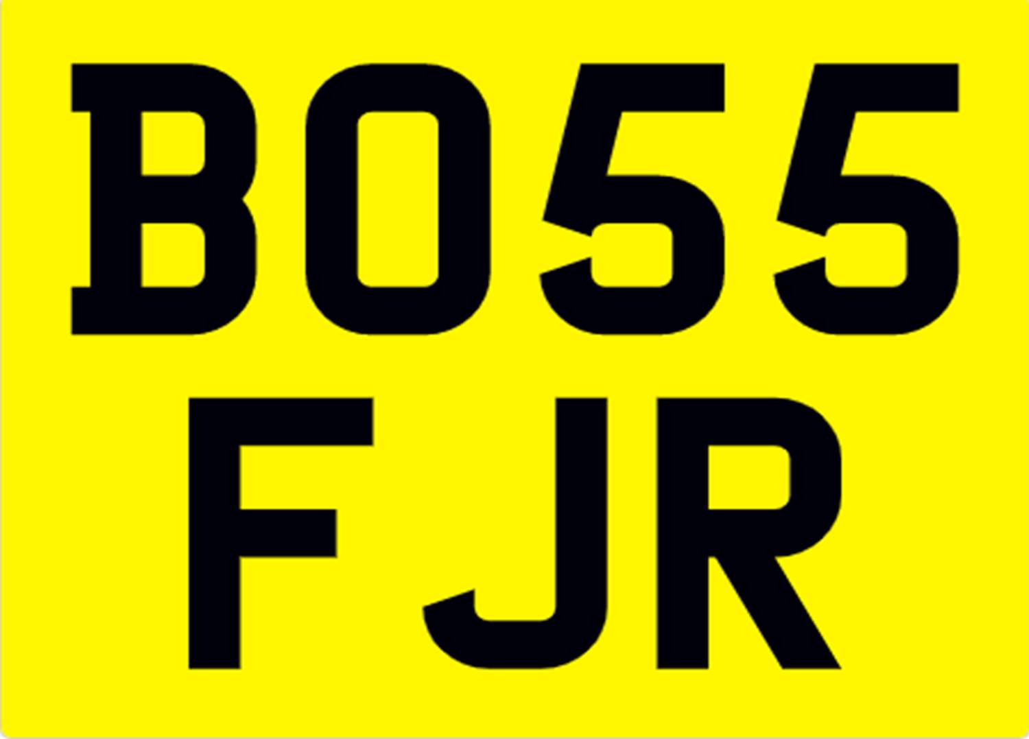 <p>&nbsp;BO55 FJR Registration Number</p>