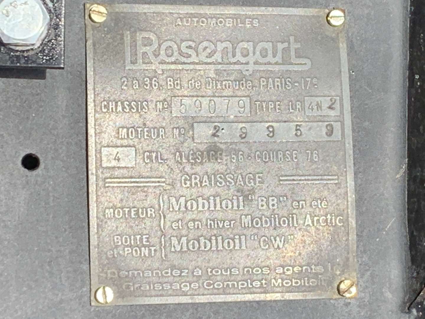 <p>1936 ROSENGART LR4&nbsp;</p>