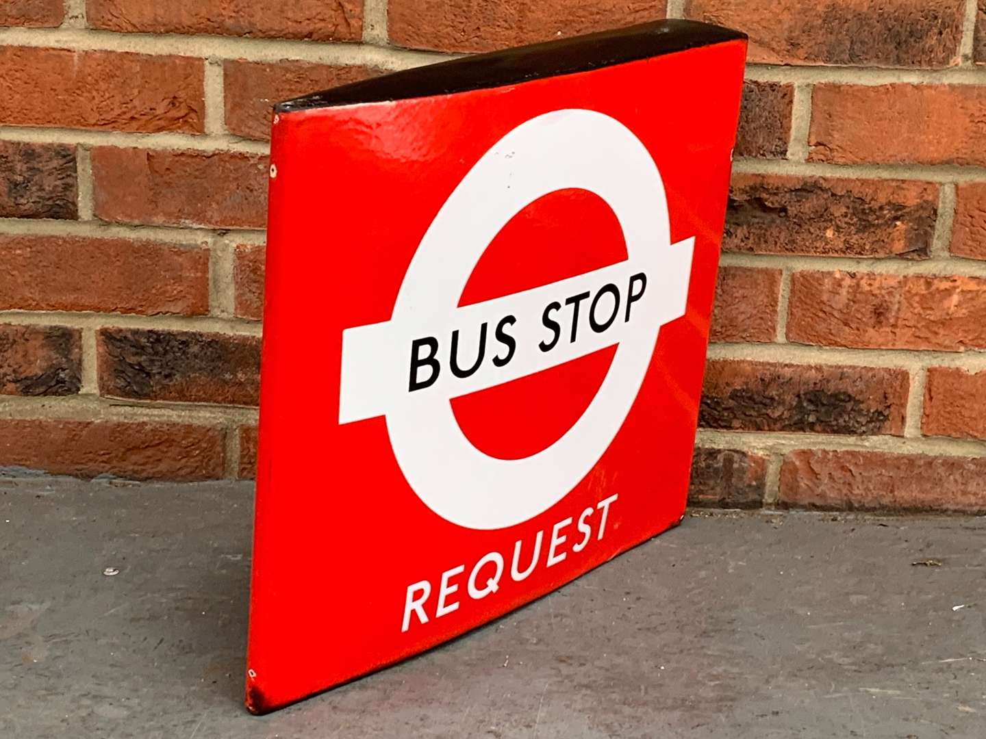 <p>Enamel Bus Stop Request Sign</p>