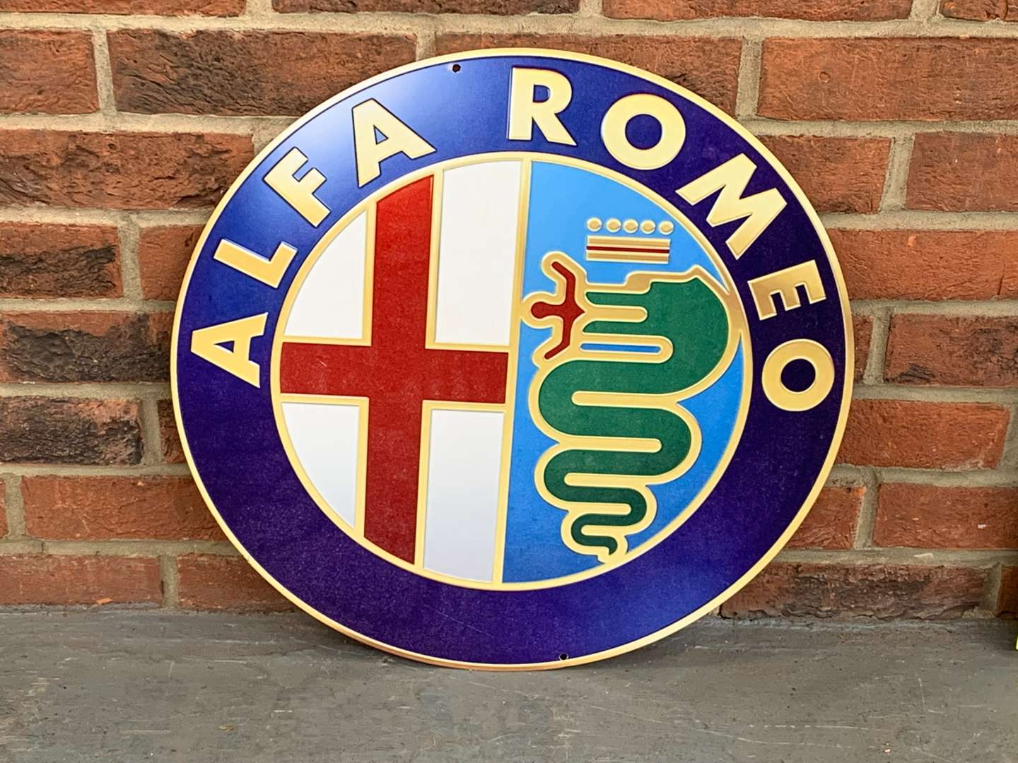 <p>Metal Alfa Romeo Emblem Sign</p>