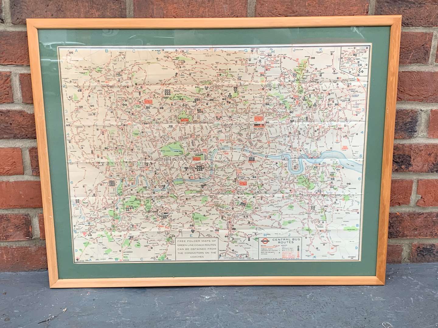 <p>Framed Central Bus Route Map</p>