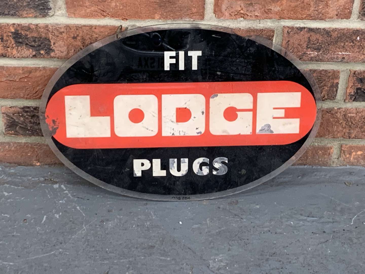 <p>Perspex “Fit Lodge Plugs” Hanging Sign a/f</p>