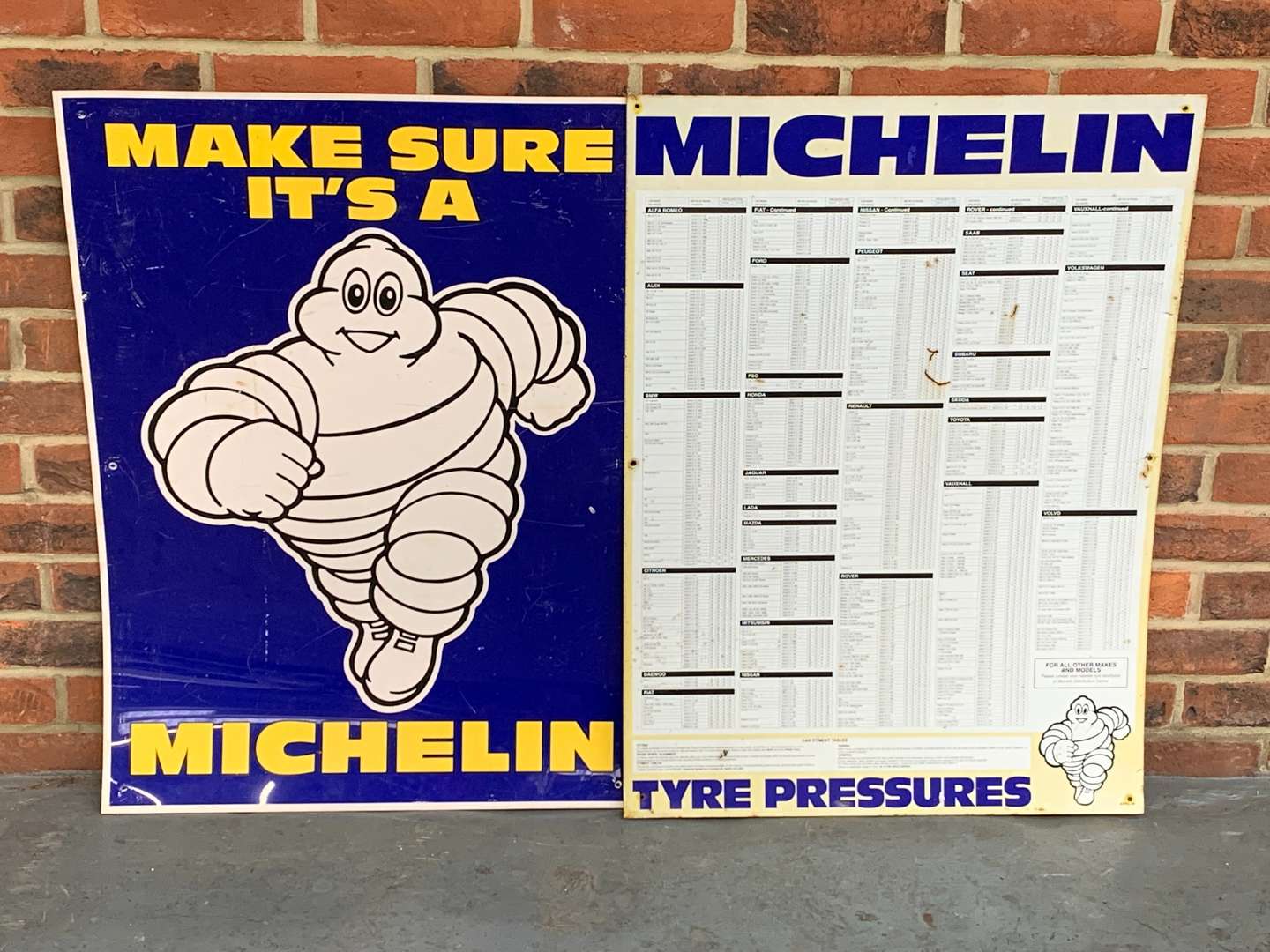<p>Michelin Tyre Chart & Michelin Sign&nbsp;</p>