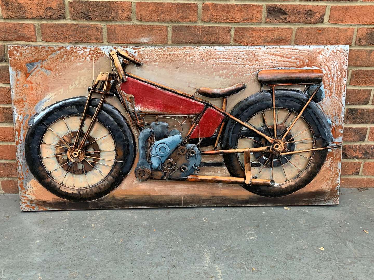 <p>Modern Metal Motorbike Wall Art</p>