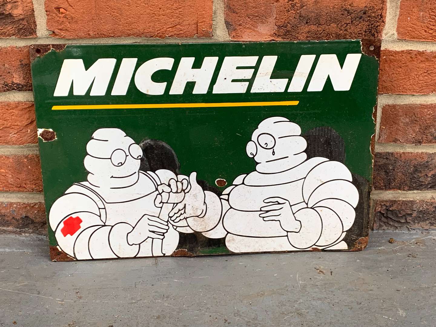 <p>Enamel Michelin First Aid Sign</p>