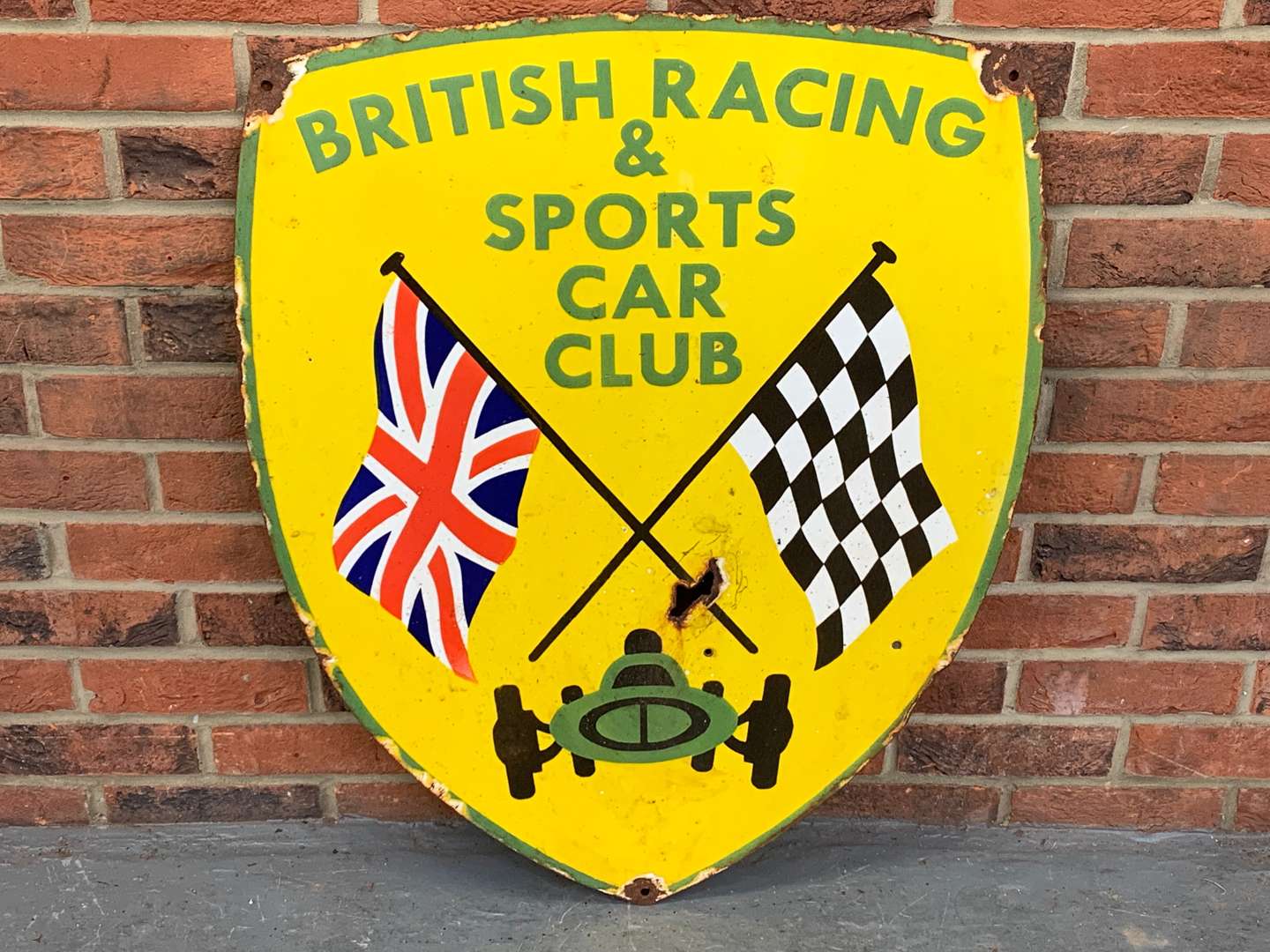 <p>Enamel British Racing and Sports Car Club Emblem Sign</p>