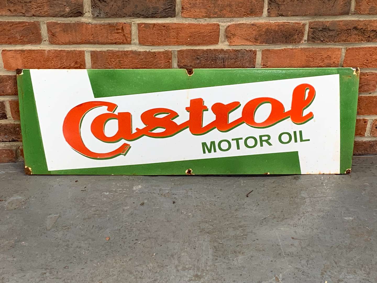 <p>Enamel Castrol Motor Oil Sign</p>
