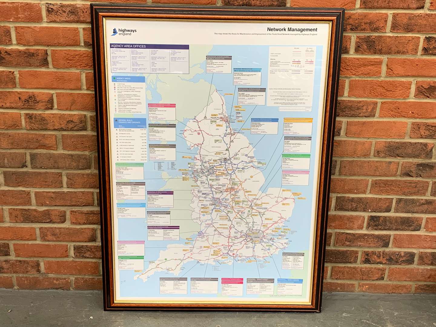 <p>Framed Highways England Network Management Map</p>