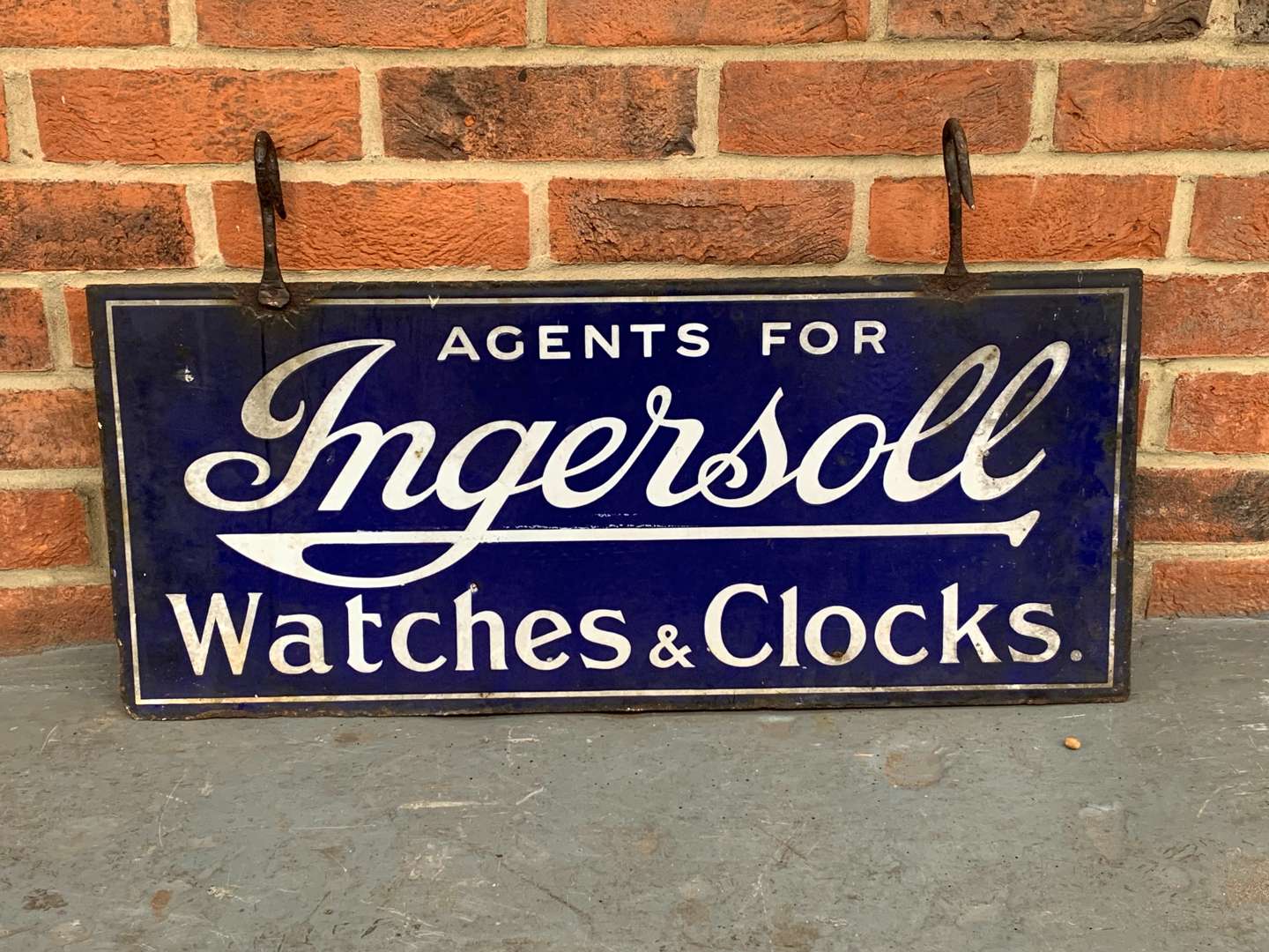 <p>Original Ingersoll Watches and Clocks Hanging Sign</p>