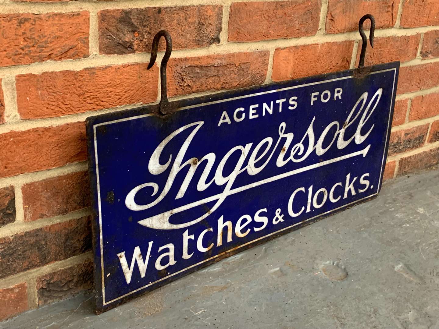 <p>Original Ingersoll Watches and Clocks Hanging Sign</p>
