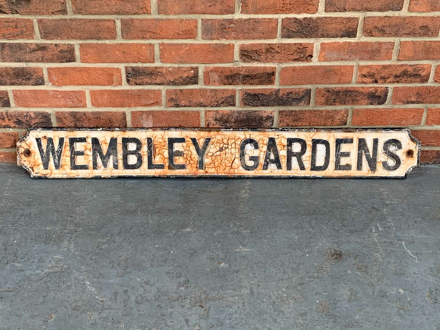 <p>Cast Iron Road Sign “ Wembley Gardens"</p>
