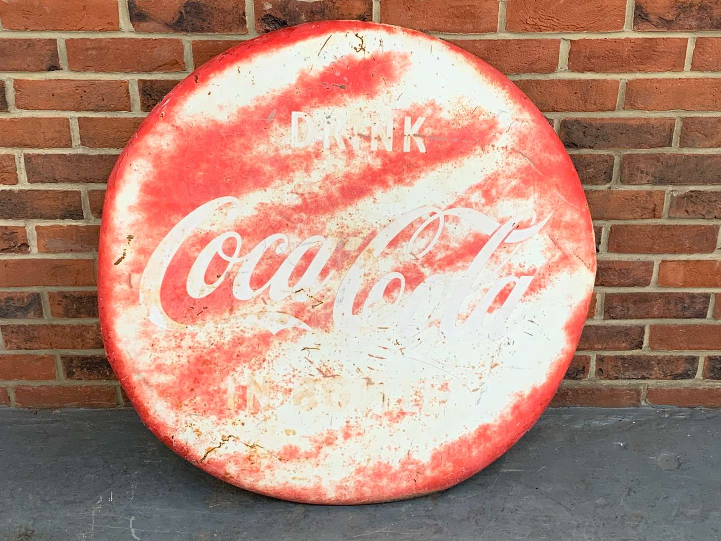 <p>Large Metal Coca-Cola Convex Sign</p>