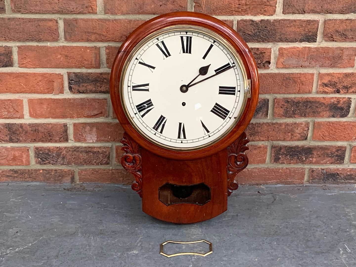 <p>19th Century Mahogany Drop Dial Clock</p>