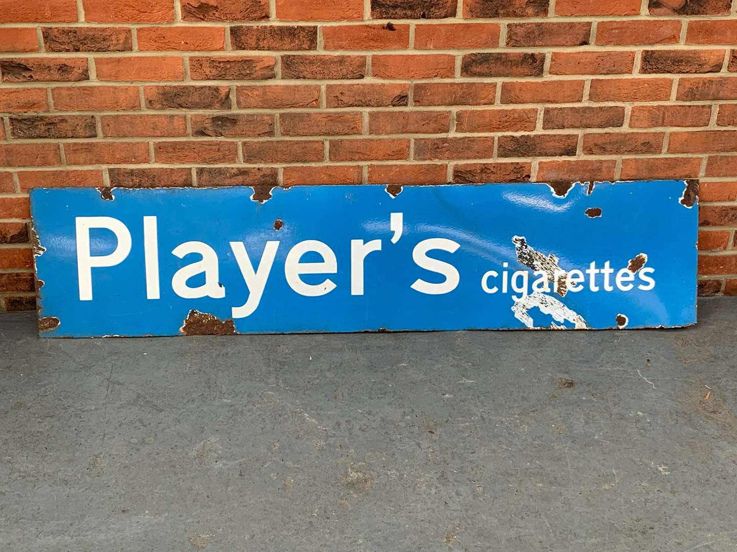 <p>Enamel Players Cigarettes Sign</p>