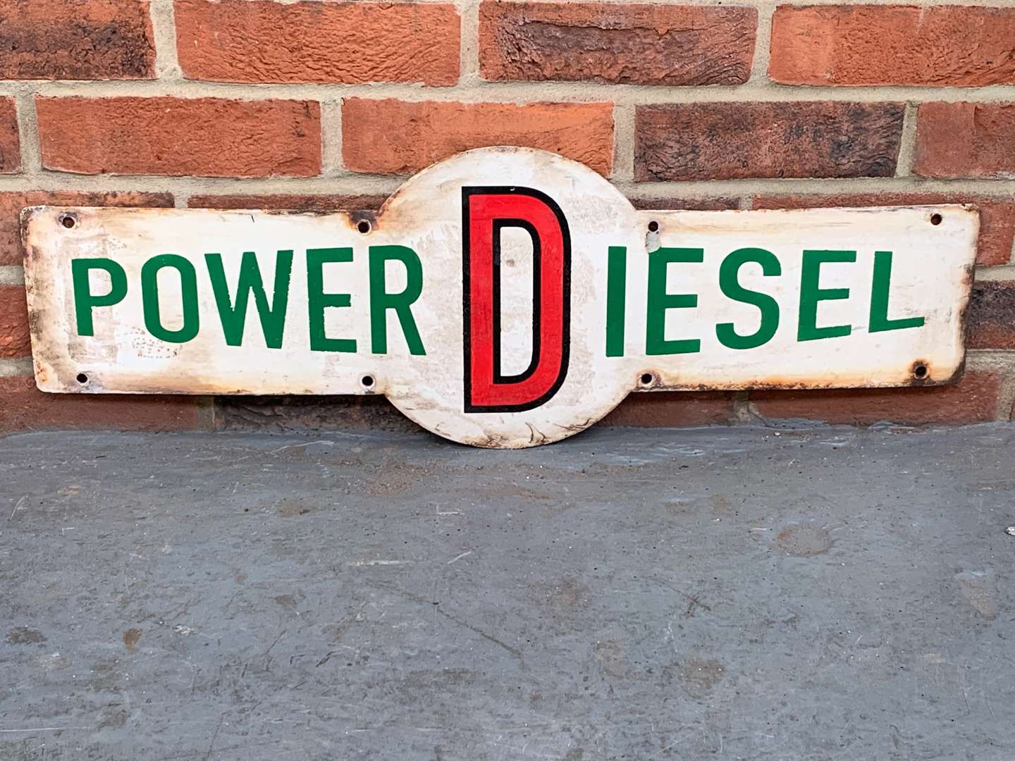 <p>Enamel Made Power Diesel Sign</p>
