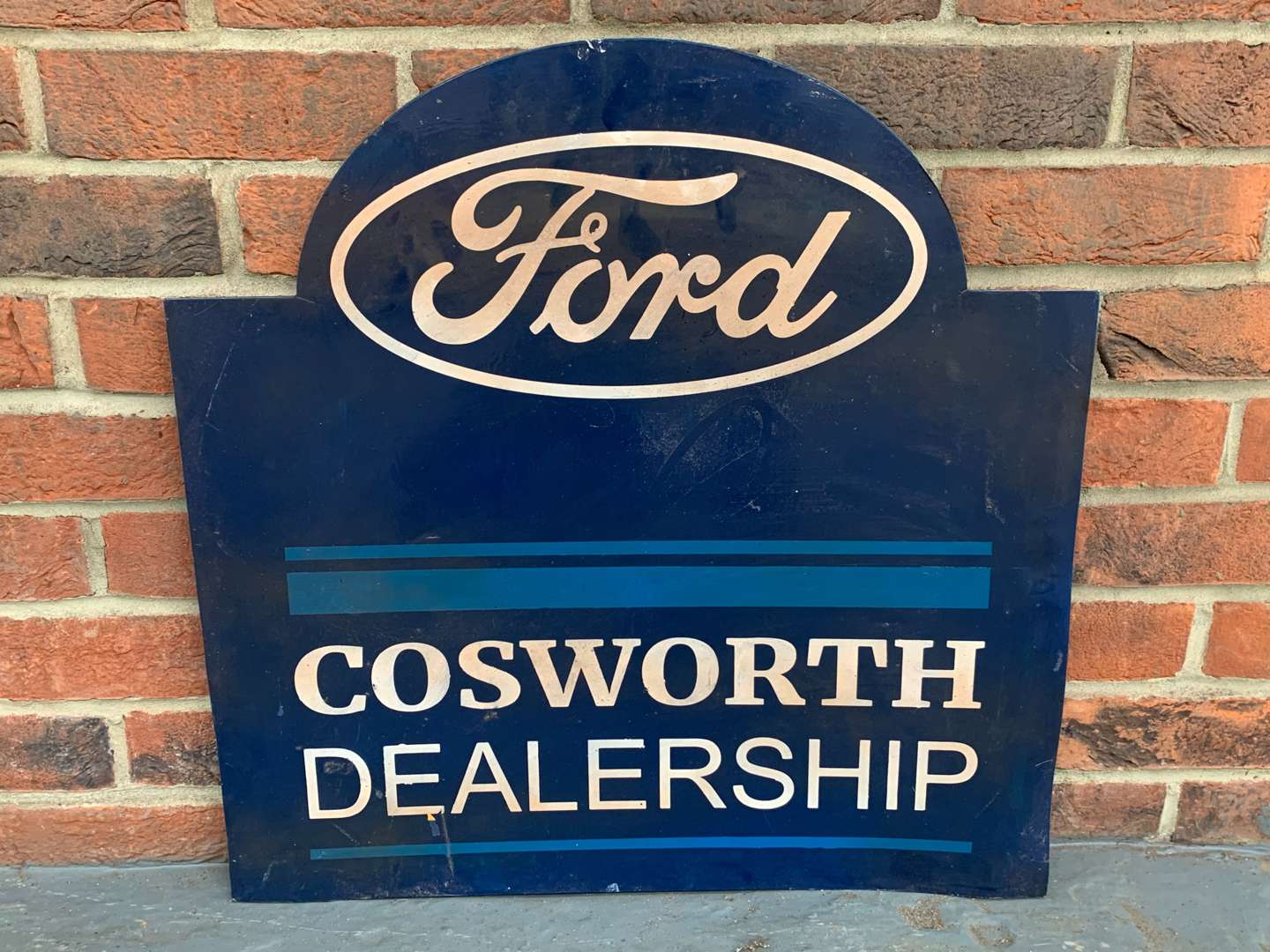 <p>Metal Made Ford Cosworth Dealership Sign</p>