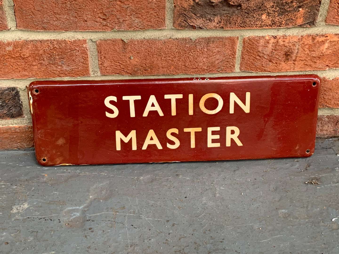 <p>Enamel Railway Station Master Sign</p>