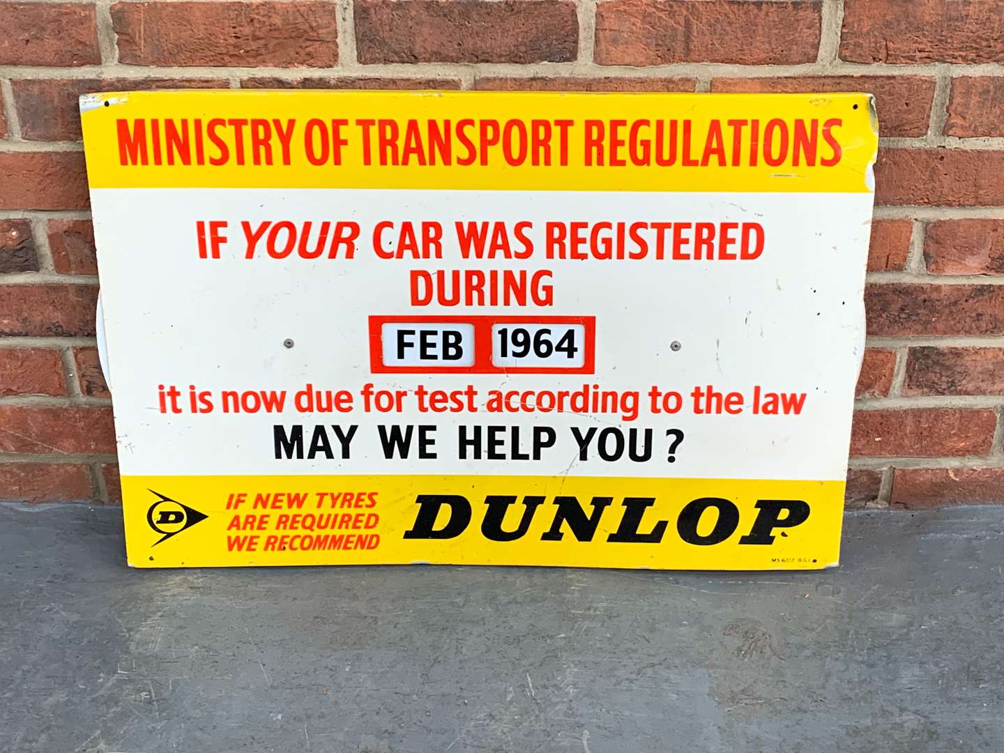 <p>Aluminium Dunlop Ministry of Transport Regulation Sign</p>
