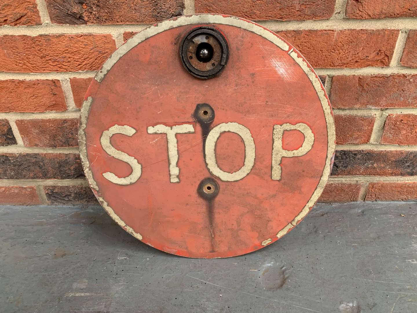 <p>Aluminium Stop Sign (Possibly Railway Related)</p>