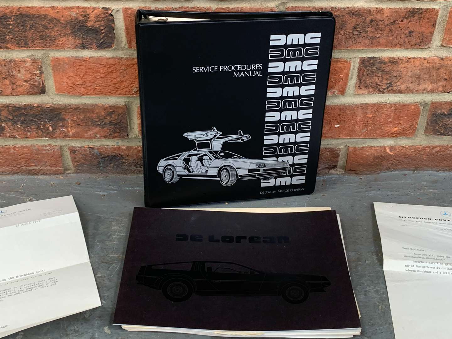 <p>DeLorean Booklet and Mercedes Paperwork</p>