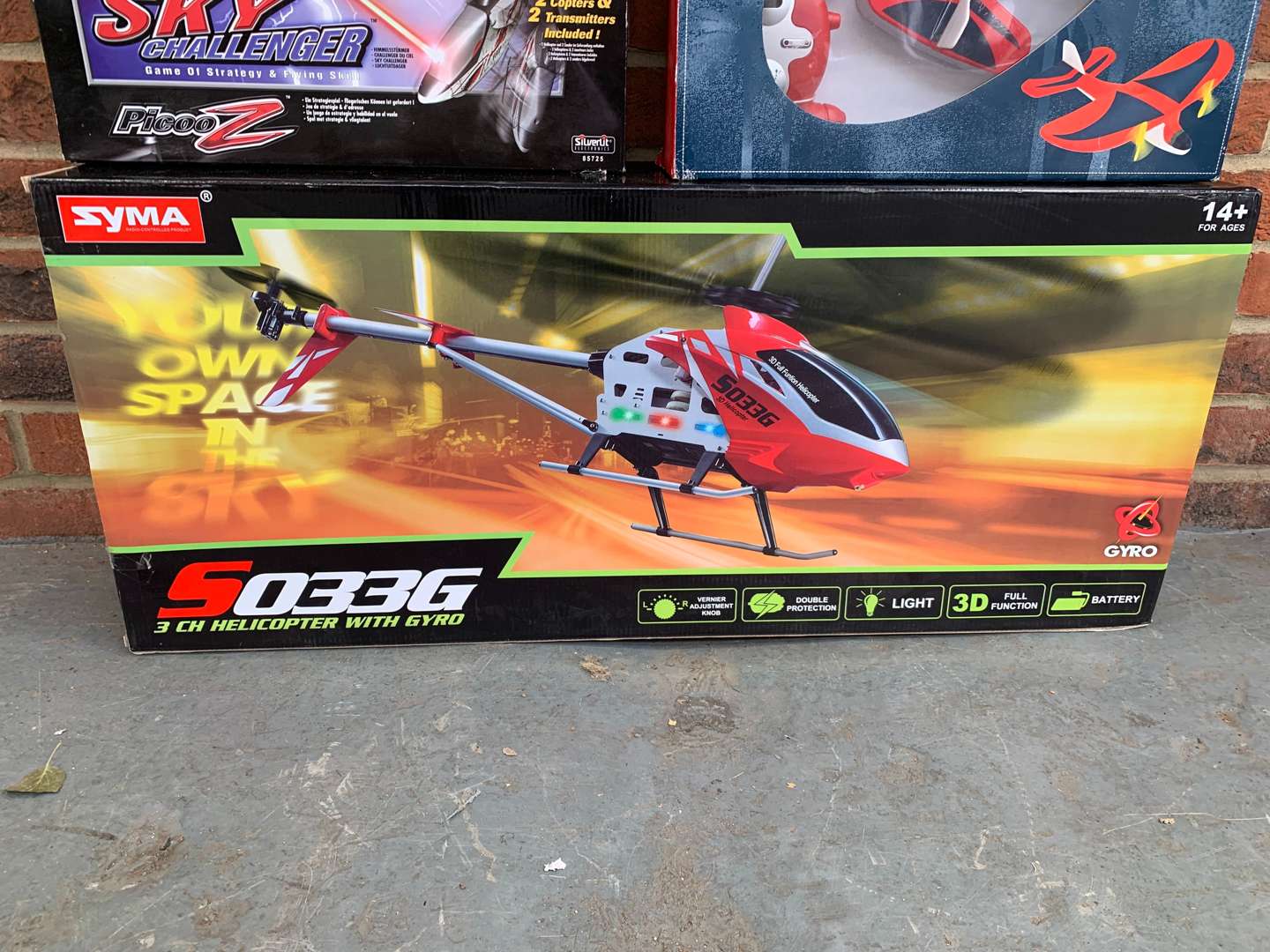 <p>Two Remote Controlled Helicopters & Plane</p>