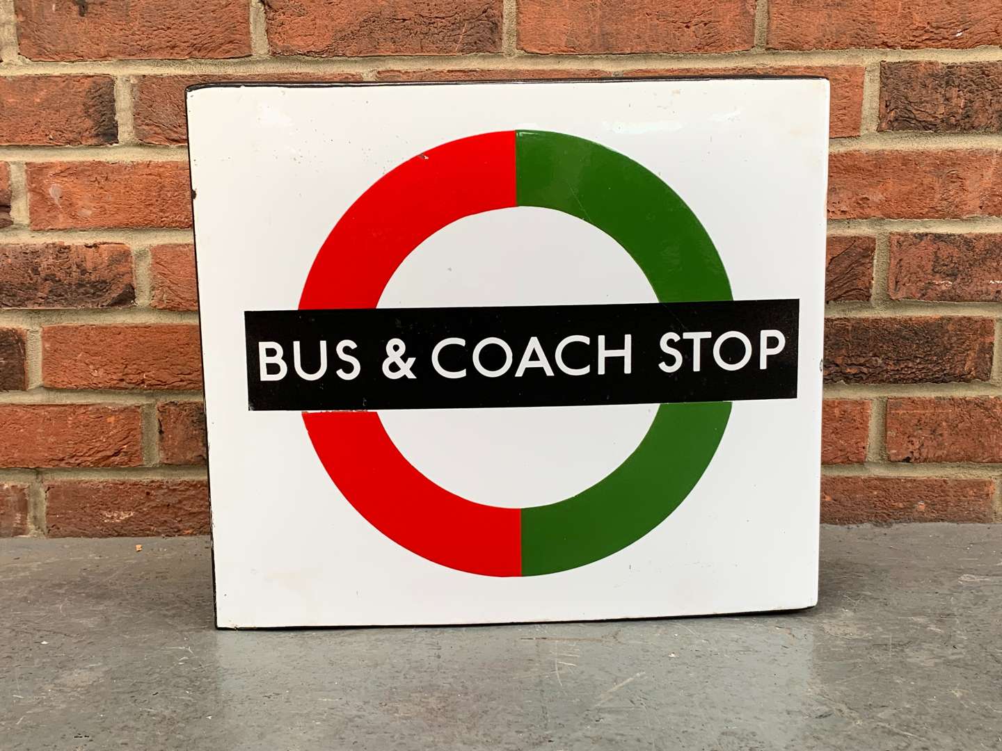 <p>Enamel bus and Coach Stop Sign</p>