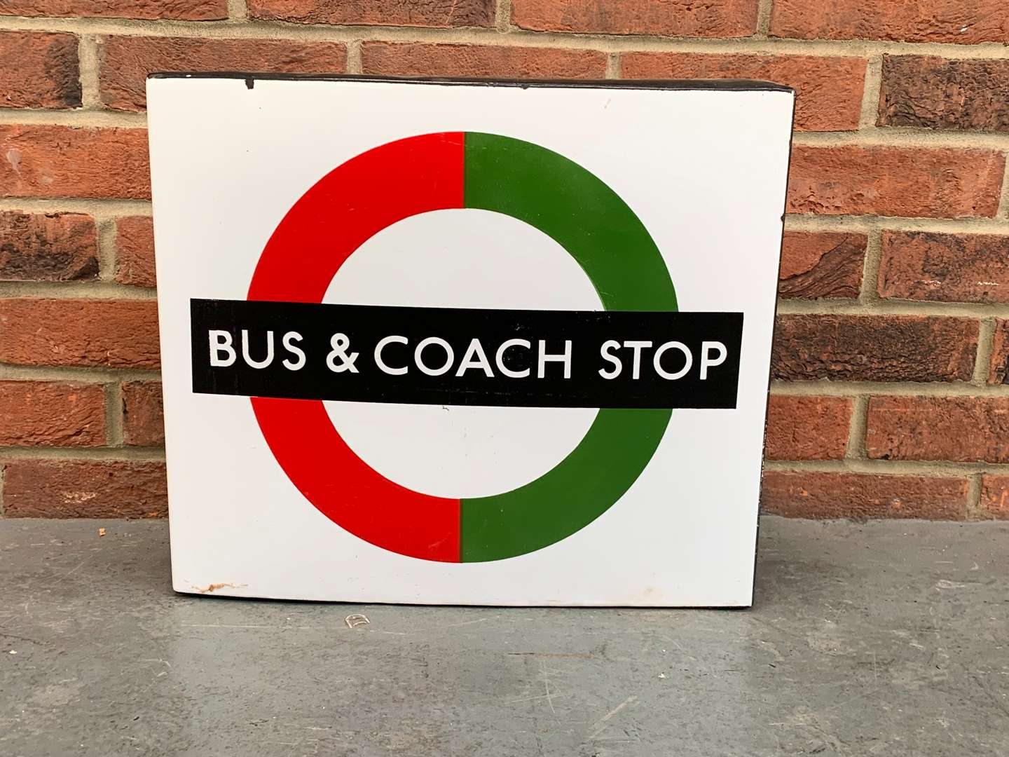 <p>Enamel bus and Coach Stop Sign</p>