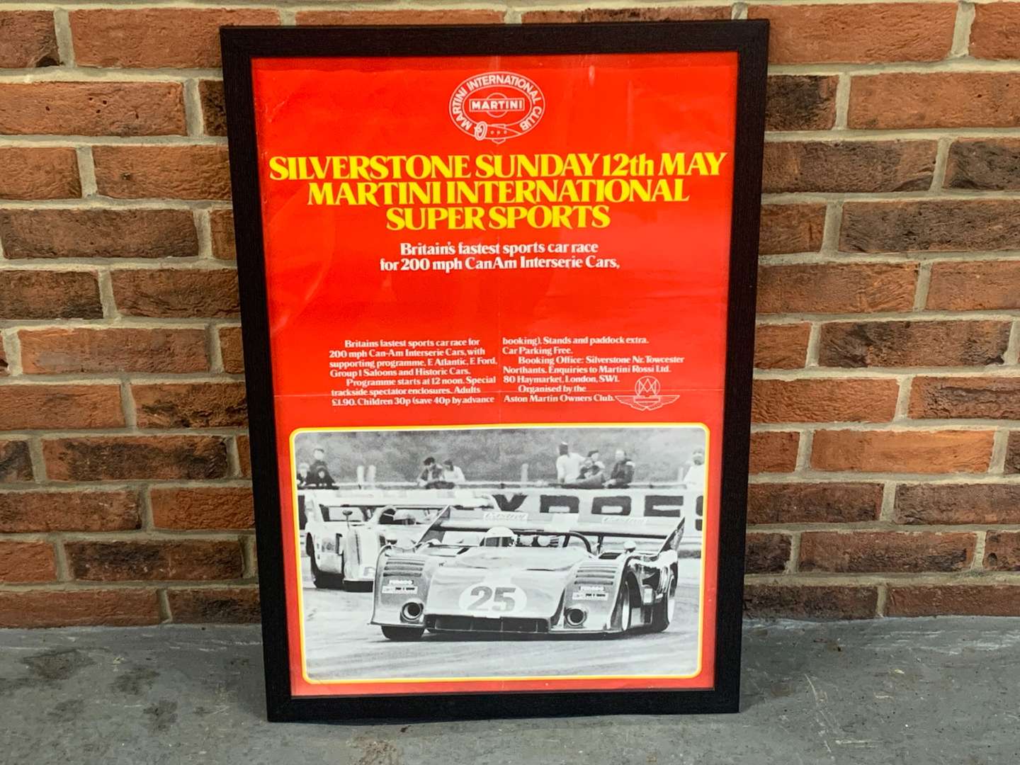 <p>Original Framed Silverstone Martini International Supersports Race Poster</p>