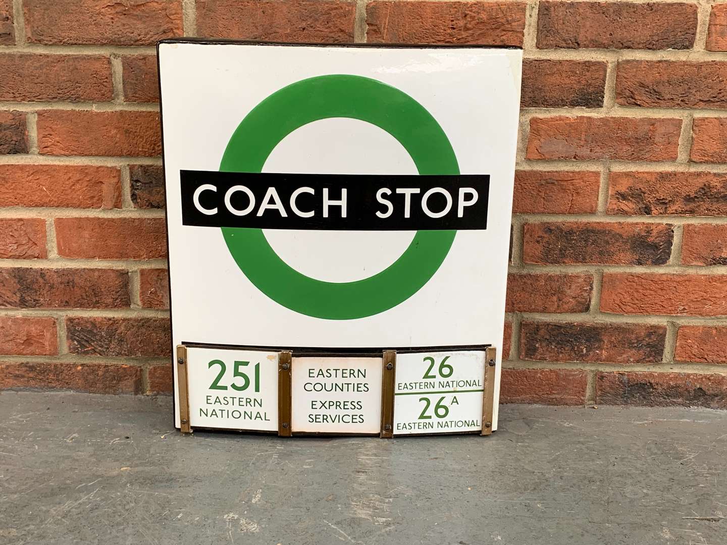 <p>Enamel Coach Stop Sign</p>