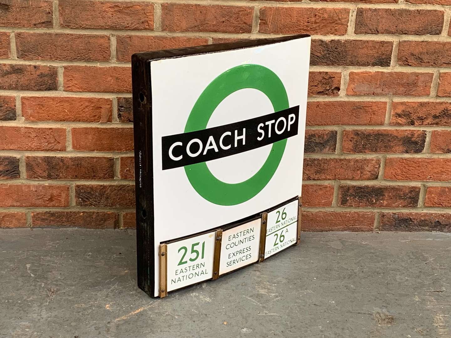 <p>Enamel Coach Stop Sign</p>