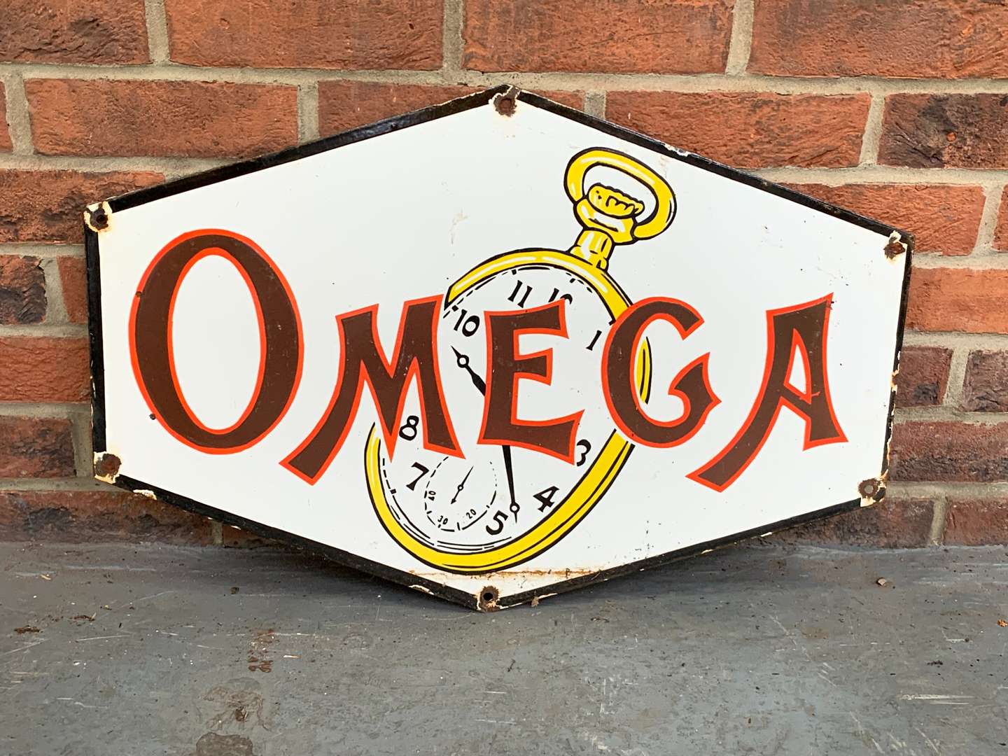 <p>Omega Enamel Watch Sign</p>