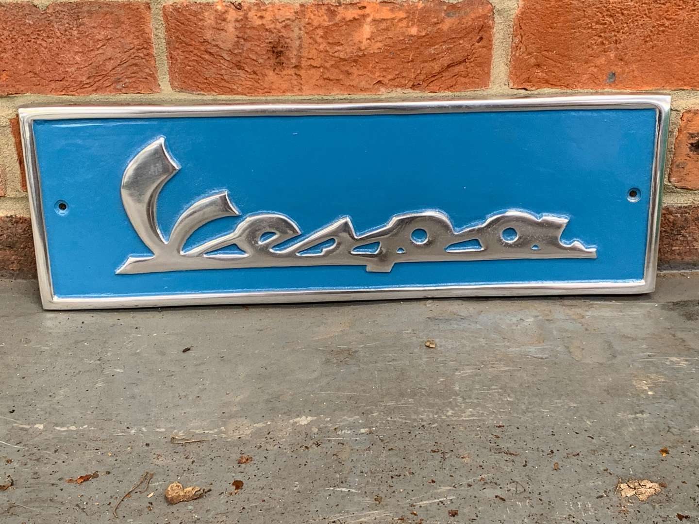 <p>Vespa Cast Aluminium Sign</p>
