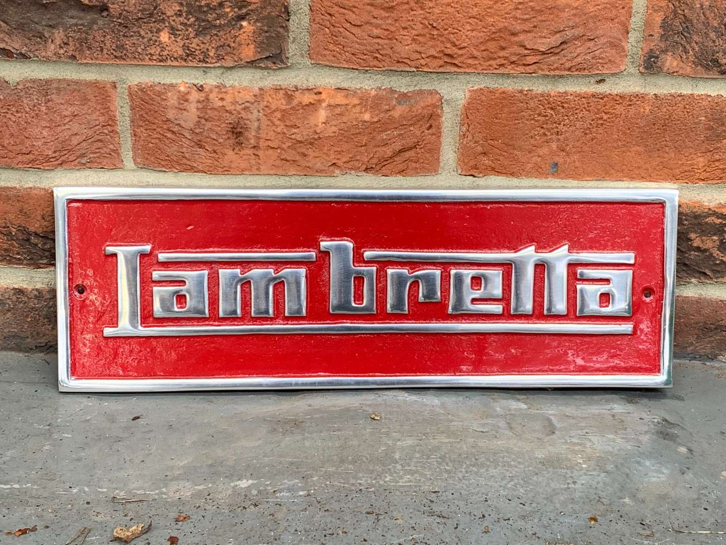 <p>Lambretta Cast Aluminium Sign</p>