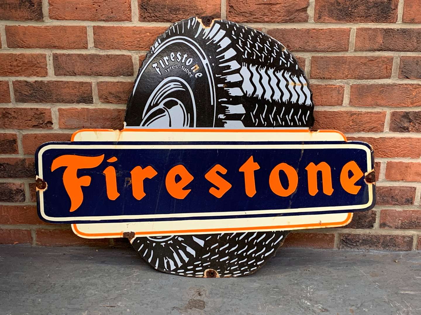 <p>Firestone Tyre's Enamel Sign</p>