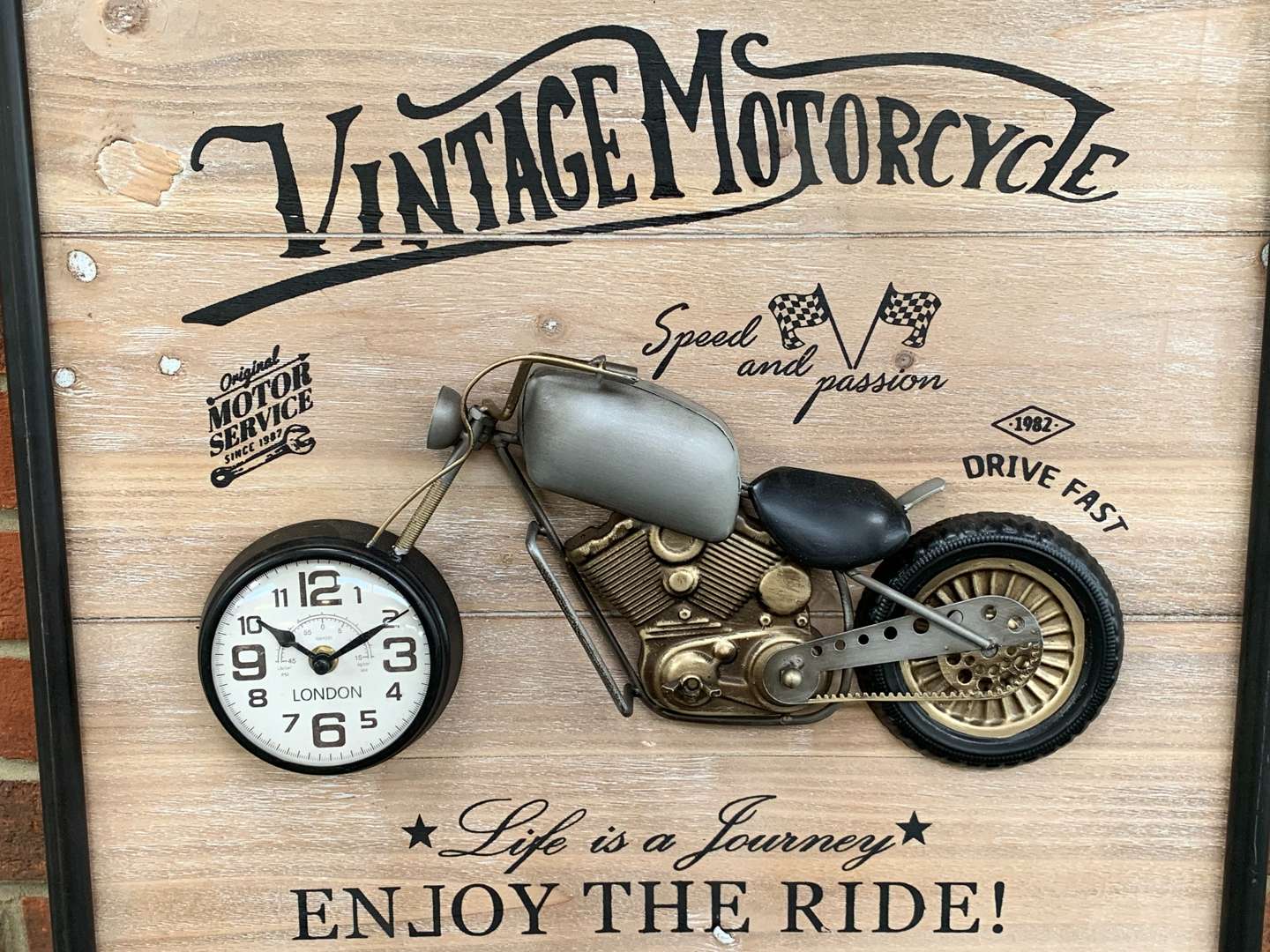 <p>Motorcycle Clock Wall Art</p>