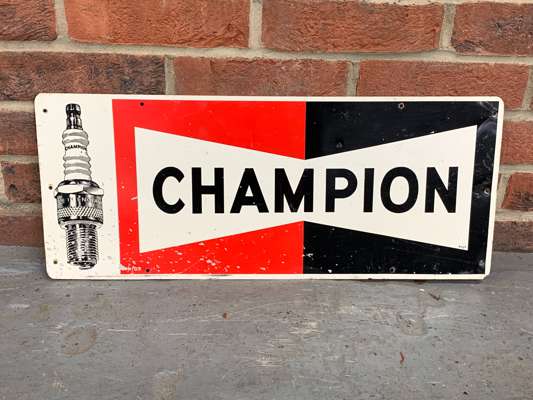 Champion Spark Plug Aluminium Sign | Saturday 4th & Sunday 5th