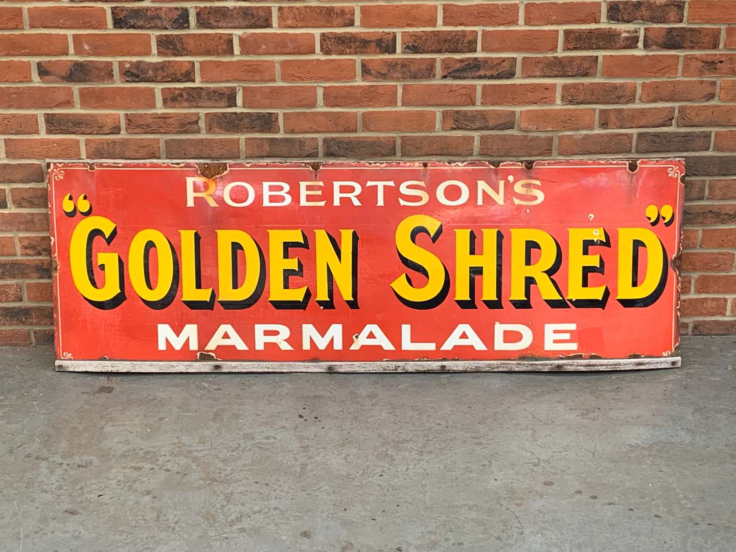 <p>Robertsons “Golden Shred” Marmalade Enamel Sign</p>