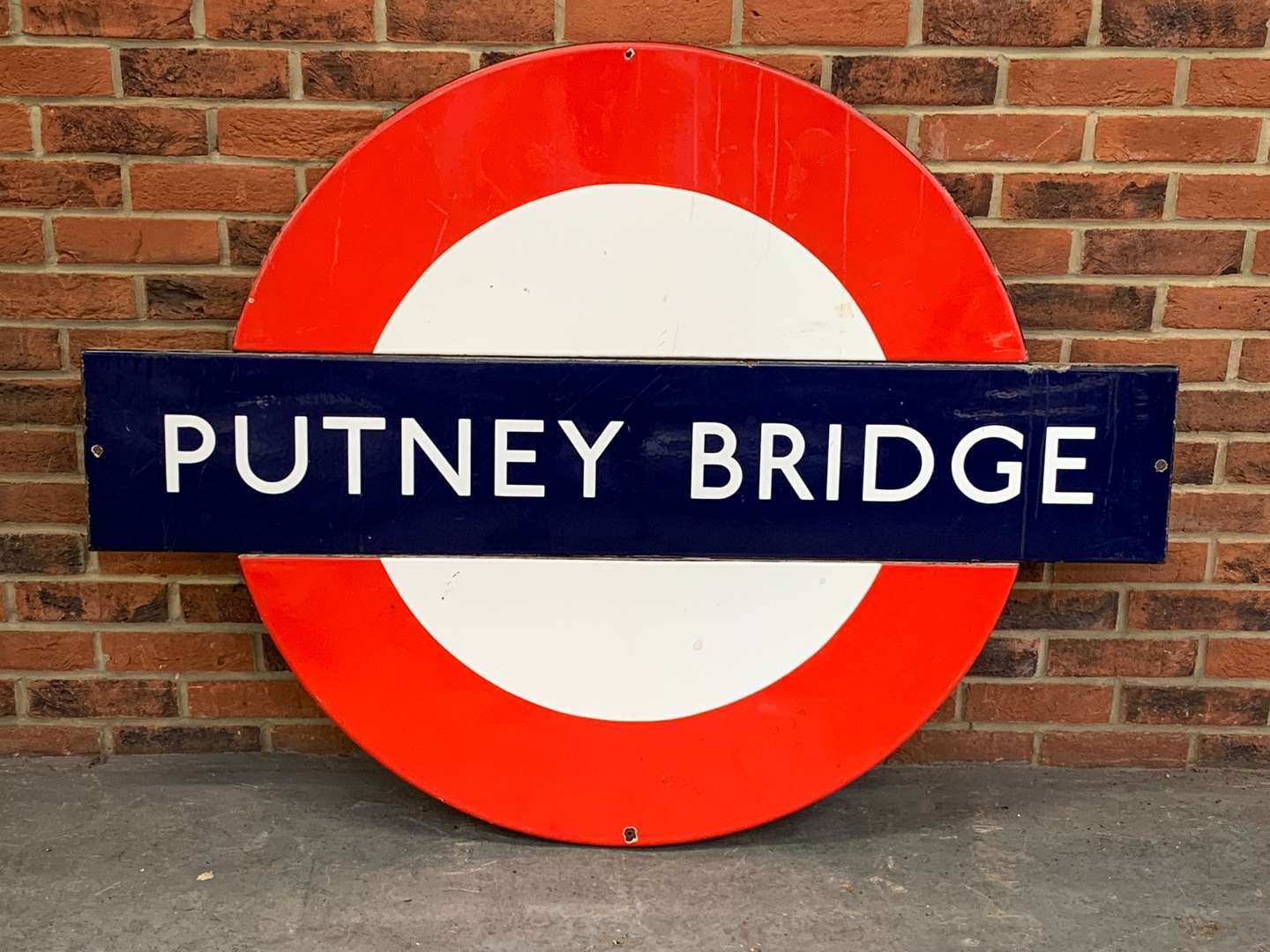 <p>Original Large “Putney Bridge” London Underground Sign</p>