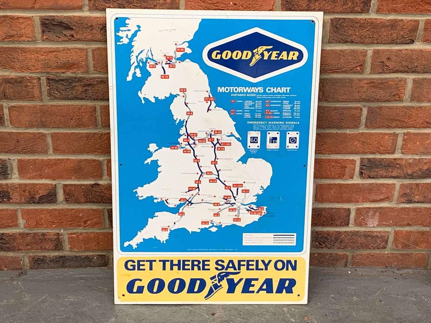 <p>Goodyear Motorways Road Map Sign</p>