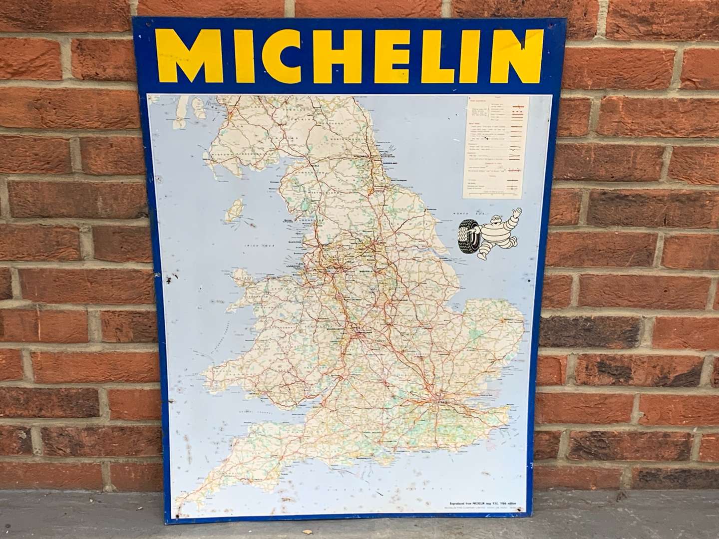 <p>Tin 1966 Michelin Map Sign</p>