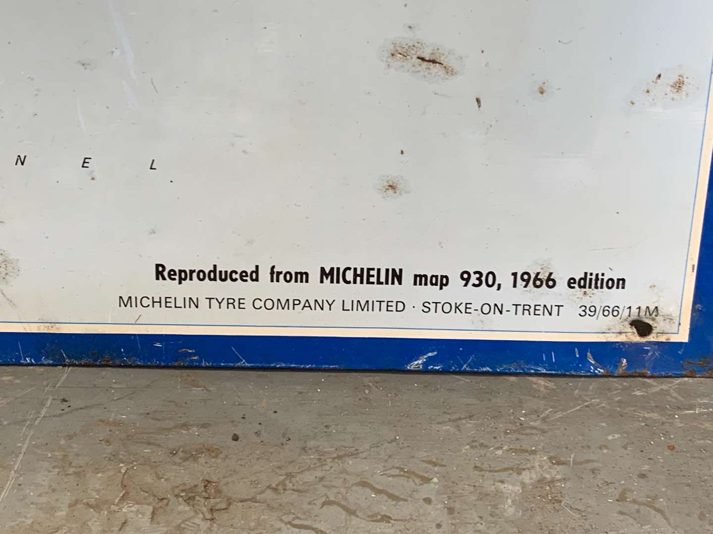 <p>Tin 1966 Michelin Map Sign</p>