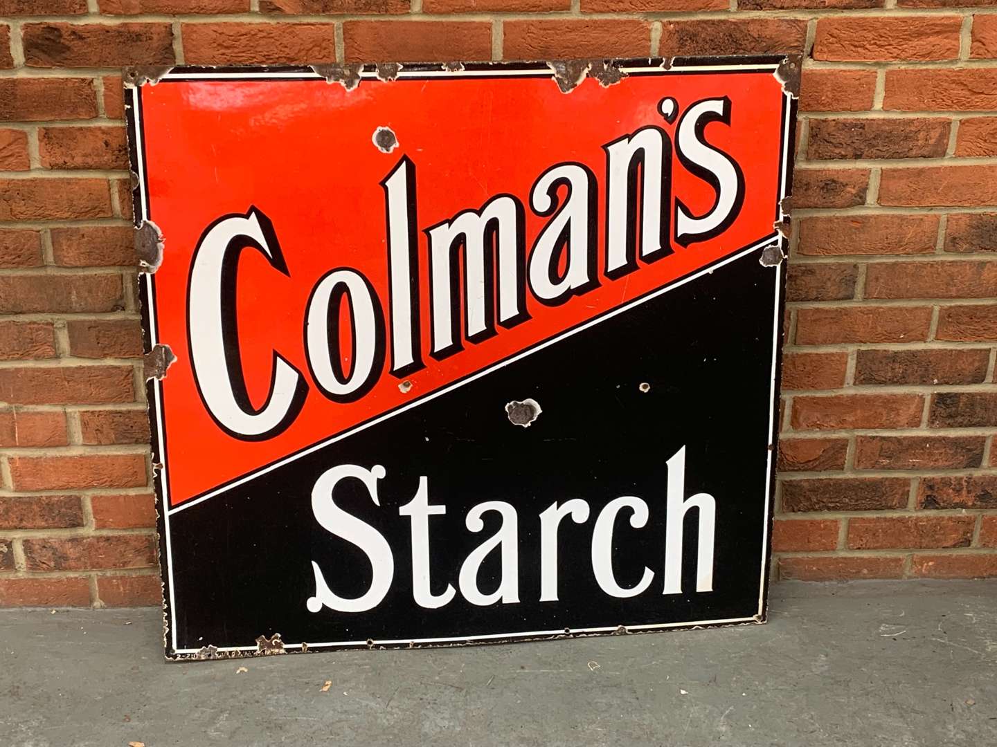 <p>Colmans Starch Enamel Sign</p>