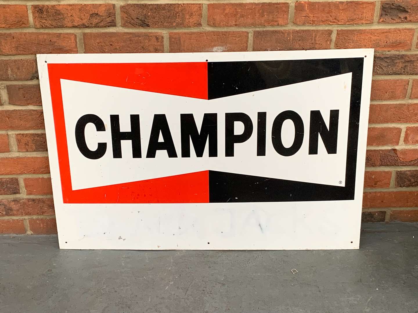 <p>Champion Spark Plug Aluminium Sign</p>