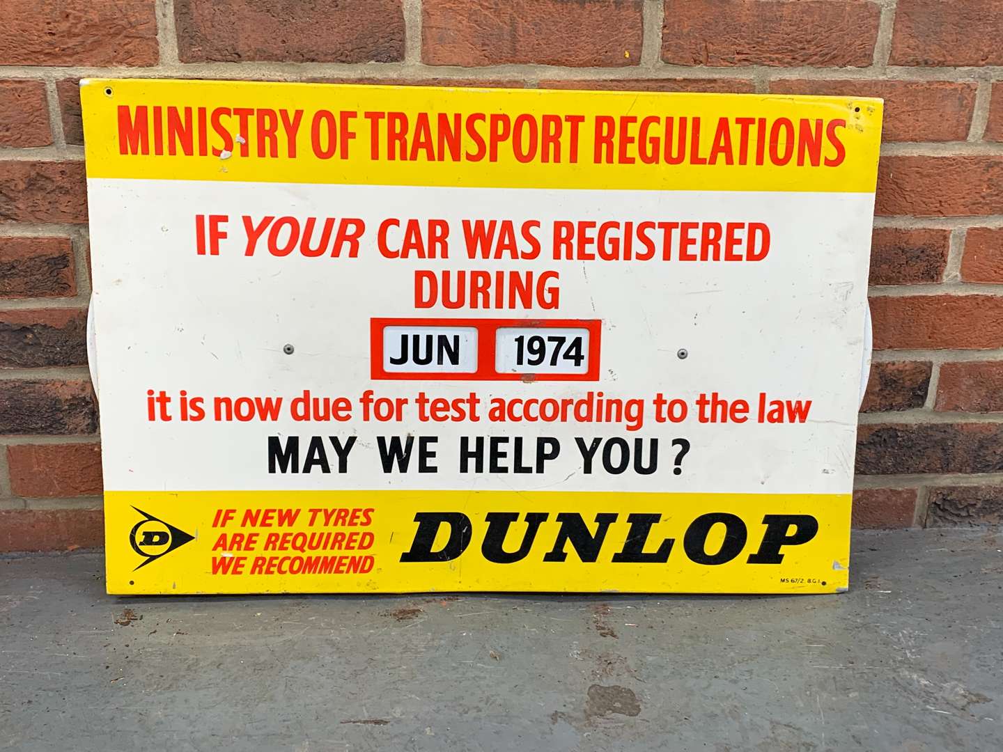 <p>Dunlop Ministry of Transport Regulations Aluminium Sign</p>