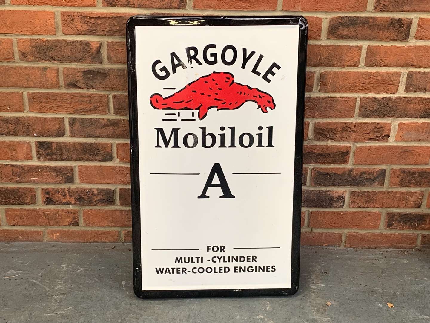 <p>Gargoyle Mobiloil A Enamel Made Sign</p>
