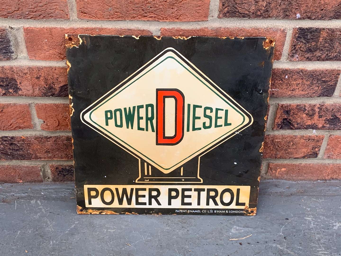 <p>Power Diesel Power Petrol Enamel Sign</p>